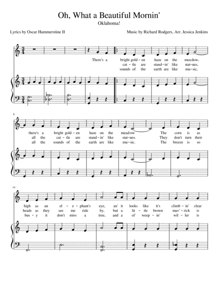 Oh, What A Beautiful Mornin' (arr. Jessica Jenkins)