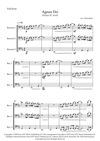 Agnus Dei (arr. Fabio Britto)