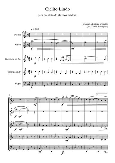 Cielito Lindo (arr. David Rodríguez)
