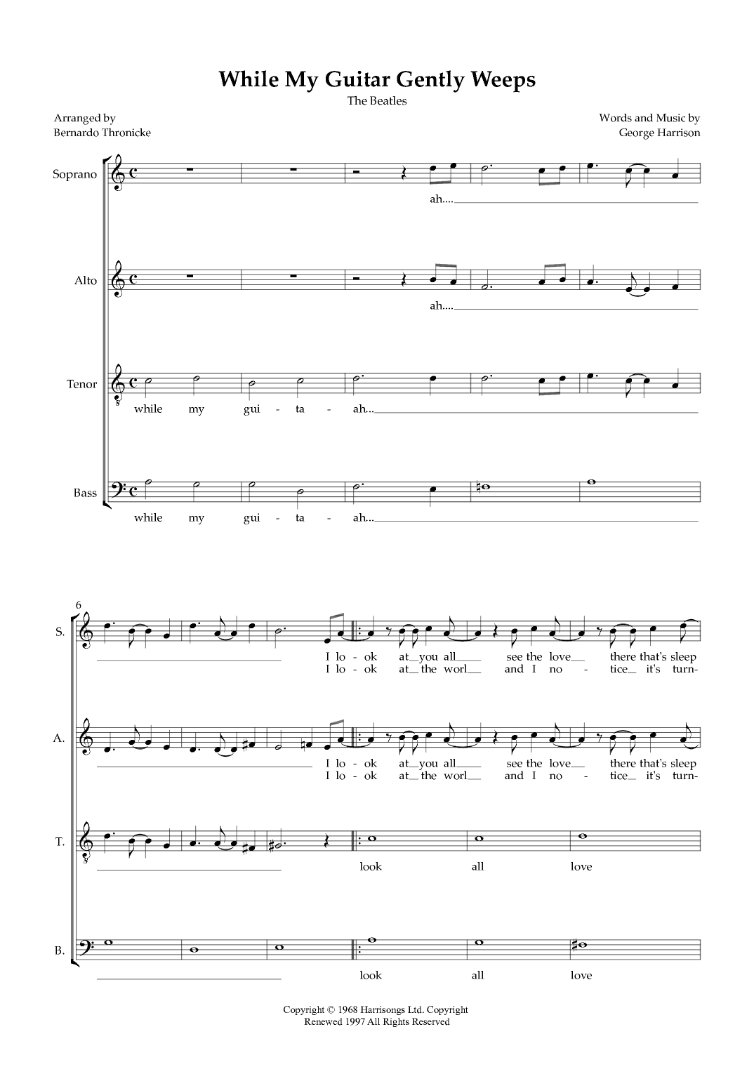 While My Guitar Gently Weeps (arr. Bernardo Thronicke)