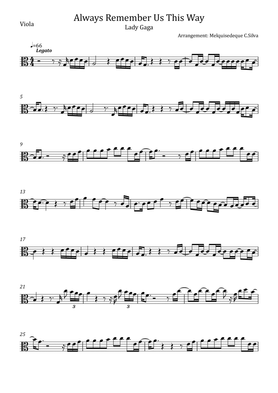 Always Remember Us This Way (arr. Melquisedeque C.Silva)
