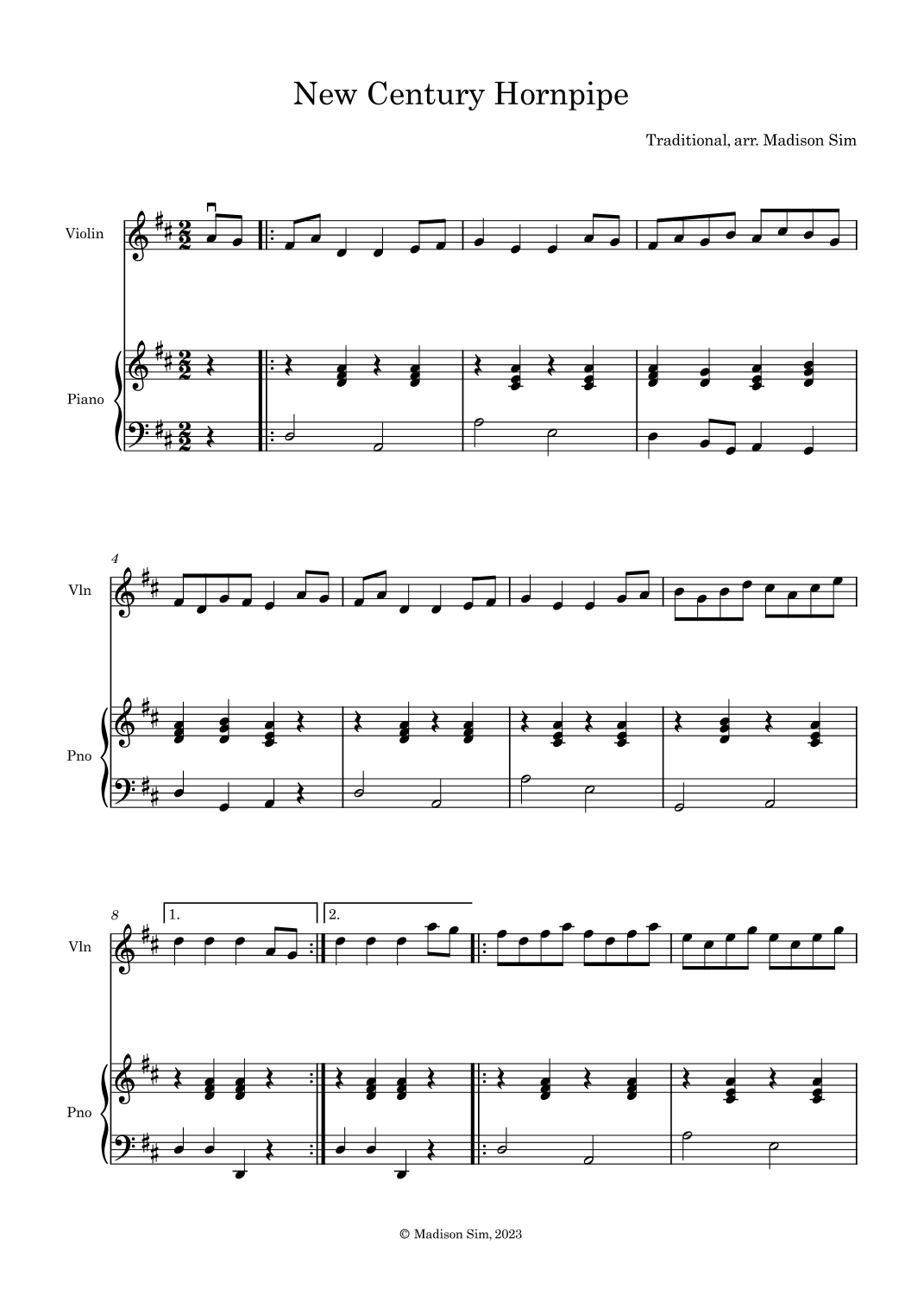 New Century Hornpipe (arr. Madison Sim)