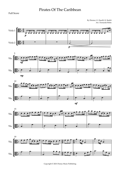 Pirates Of The Caribbean (arr. Fernando Britto)