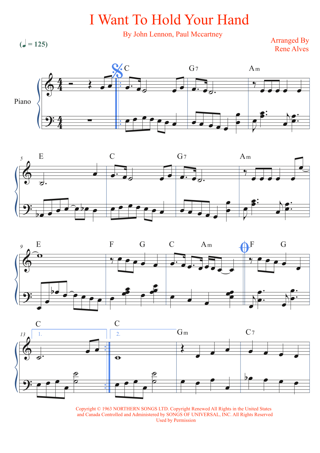 I Want To Hold Your Hand (arr. Rene Alves)