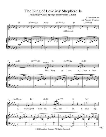 The King of Love My Shepherd Is - Choir and Piano/Worship Band (arr. Andrew Duncan)