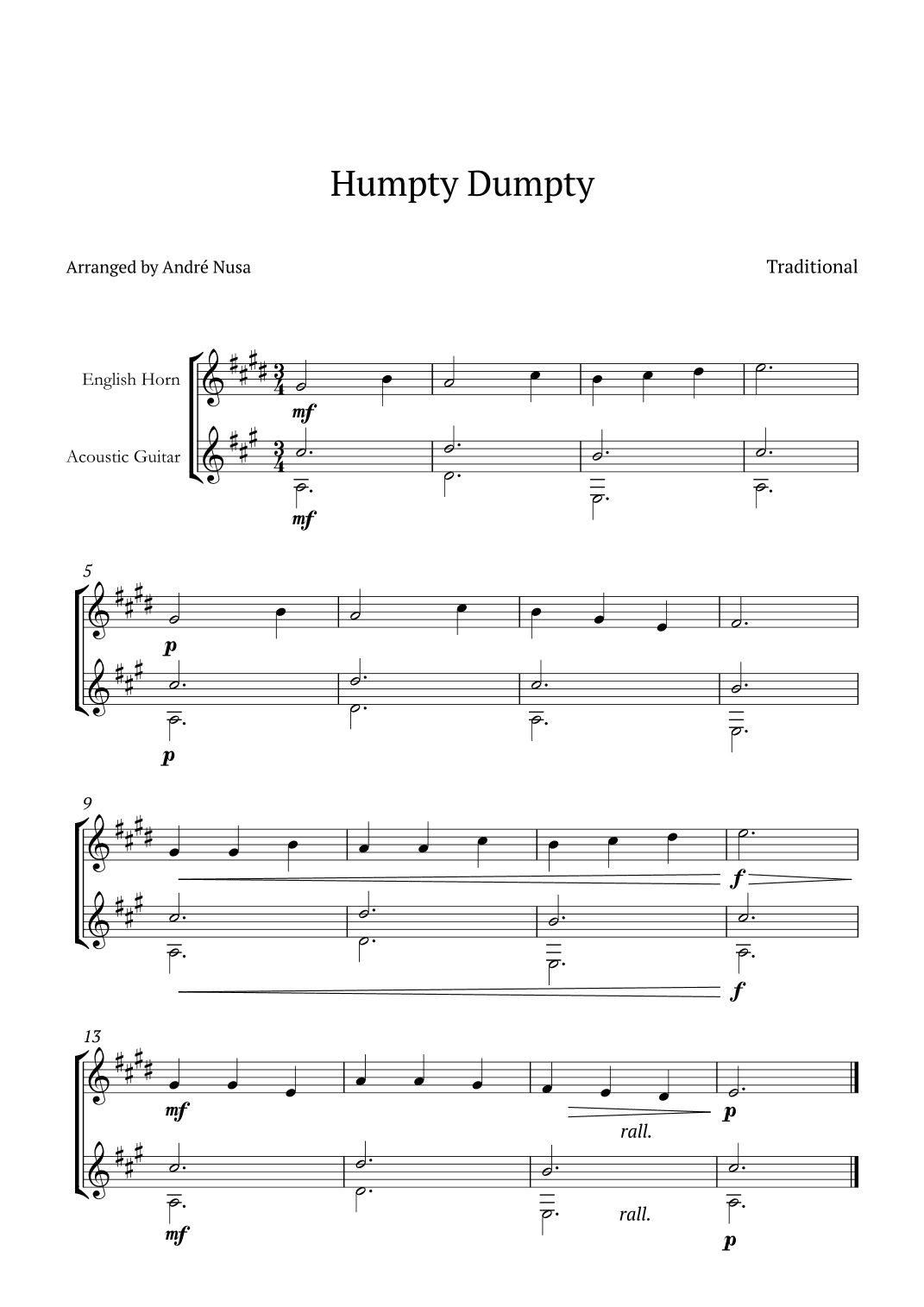 Humpty Dumpty (arr. André Nusa)