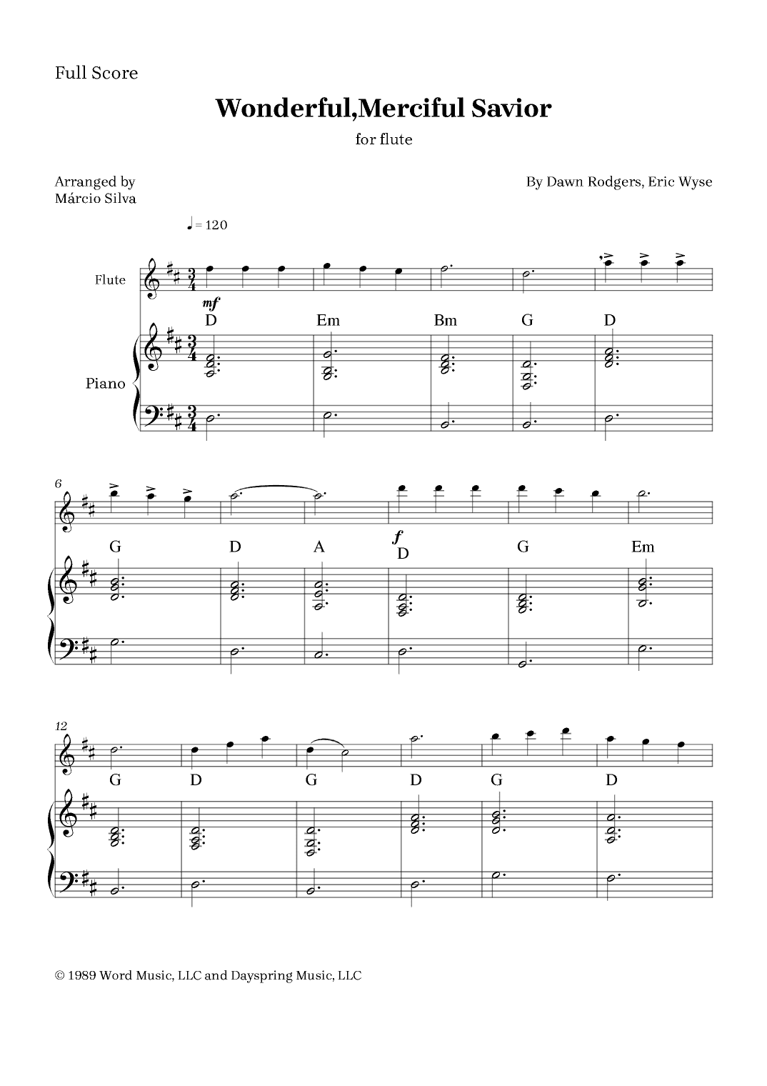 Wonderful, Merciful Savior (arr. Márcio Silva)