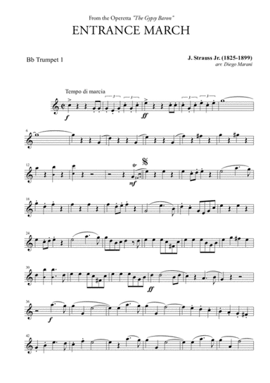 Entrance March from "The Gypsy Baron" for Brass Quartet (arr. Diego Marani)