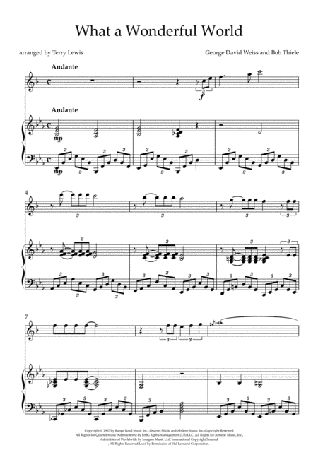 What A Wonderful World (arr. Terry Lewis)