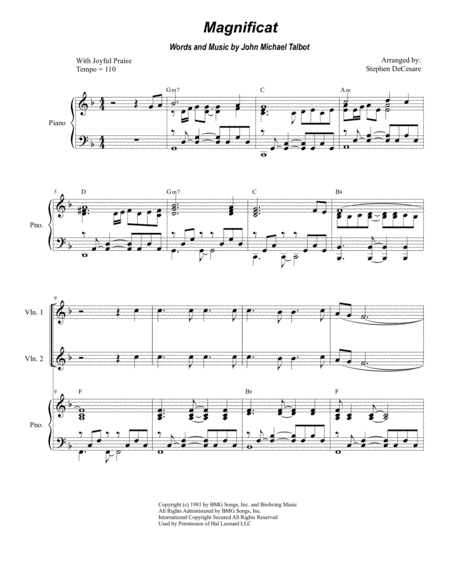 Magnificat (arr. Stephen DeCesare)