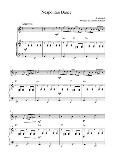 Neapolitan Dance (for oboe solo and piano accompaniment) (arr. Kaiserin Rebecca)