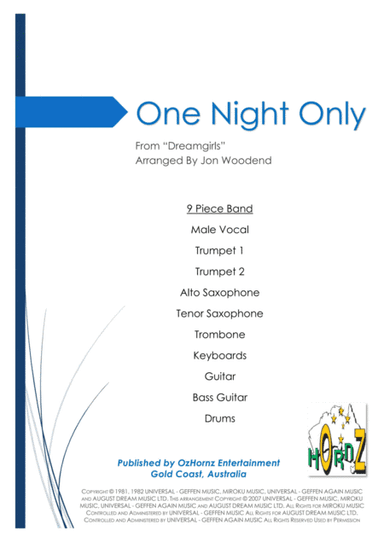 One Night Only (arr. Jon Woodend)