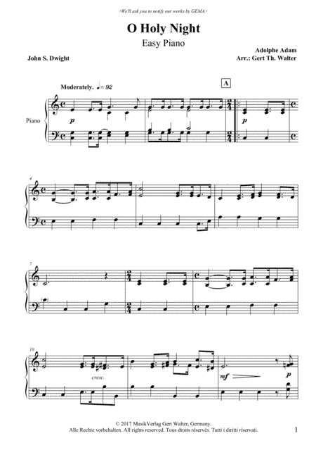 O Holy Night (arr. Gert Th. Walter)