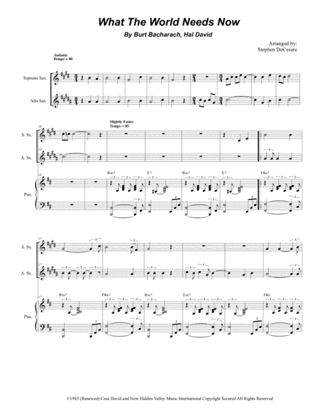 What The World Needs Now Is Love (arr. Stephen DeCesare)
