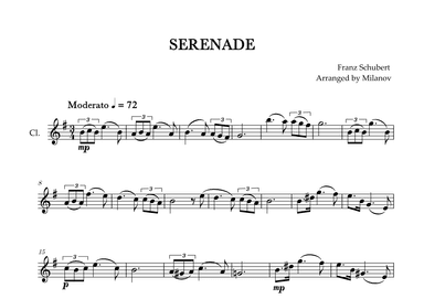 Serenade | Schubert | Clarinet in Bb (arr. Milanov)