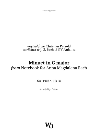 Minuet in G major by Bach for Tuba Trio (arr. Ander)