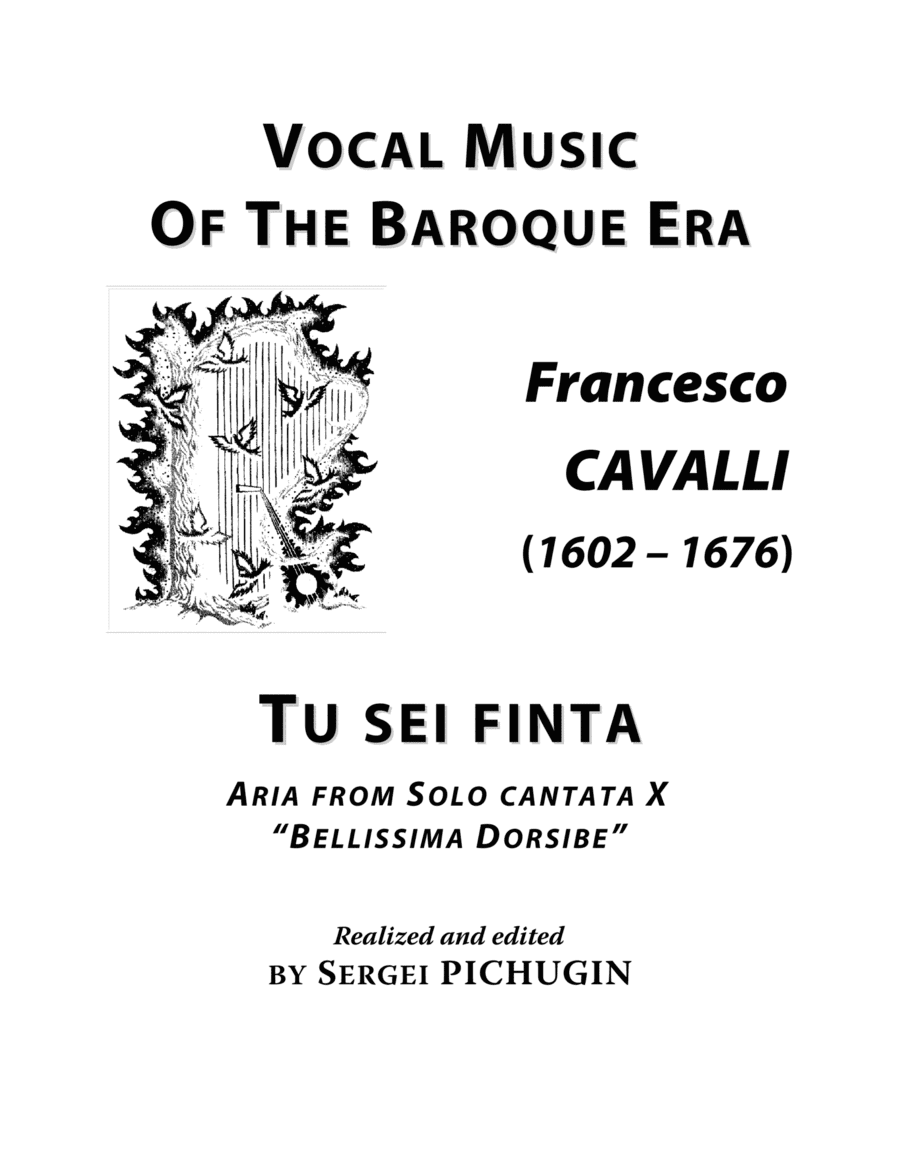 CAVALLI Francesco: Tu sei finta, aria from the cantata, arranged for Voice and Piano (G minor) (arr. Sergei PICHUGIN)