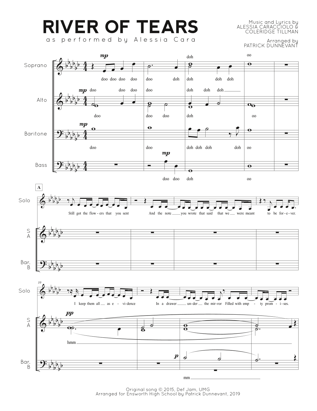 River Of Tears (arr. Patrick Dunnevant)