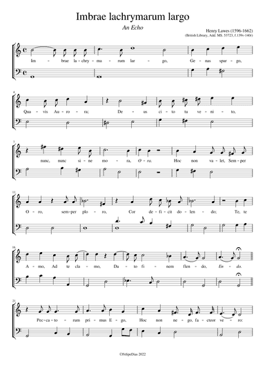 Imbrae lachrymarum largo (An Echo) (arr. Early Music Scores)