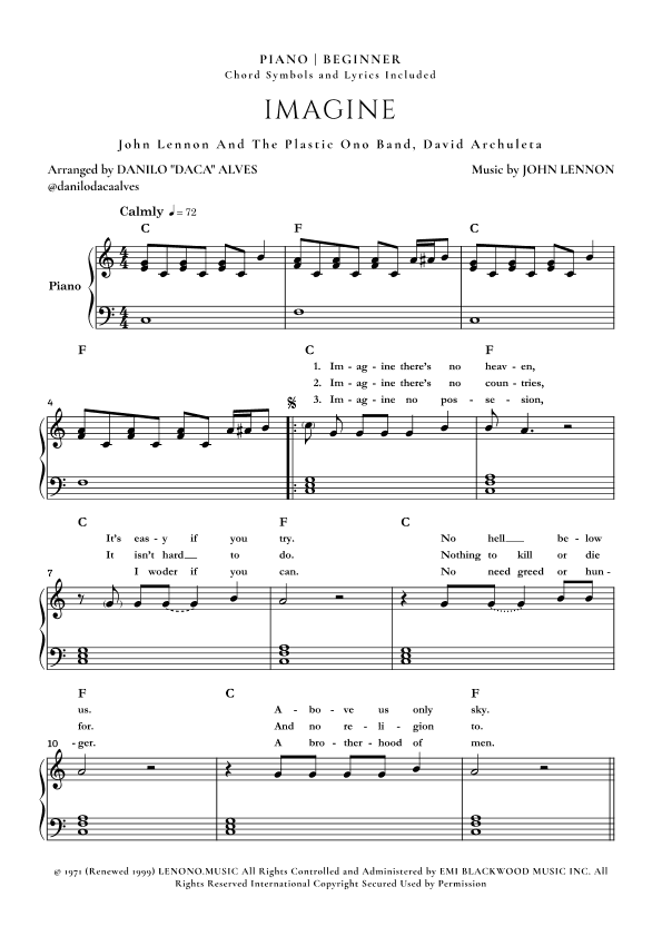 Imagine (arr. Danilo "Daca" Alves)