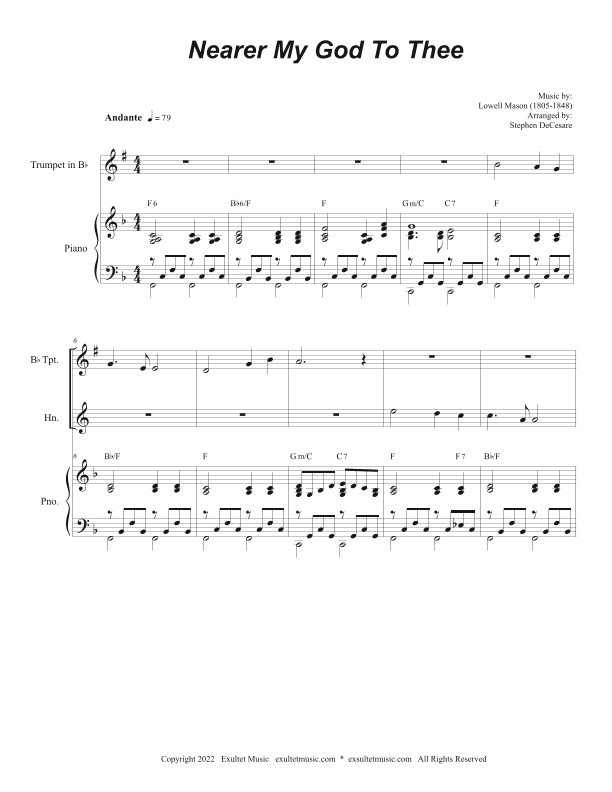 Nearer My God To Thee (Duet for Bb-Trumpet and French Horn) (arr. Stephen DeCesare)