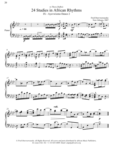 Twenty-Four Studies in African Rhythms, No. 9