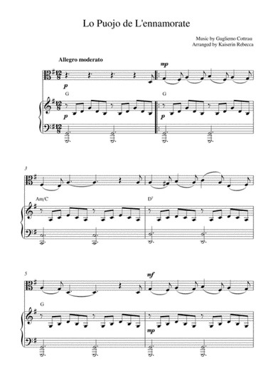 Lo Puojo de L'ennamorate (The Young Man in Love) (arr. Kaiserin Rebecca)