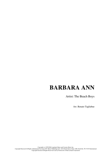 Barbara Ann (arr. Renato Tagliabue)