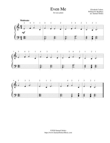 Even me (Lord, I Hear of Showers of Blessing) - for easy piano (arr. Samuel Stokes)