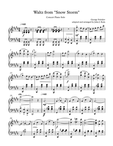 Waltz from "Snow Storm" - Concert Piano Arrangement (arr. John J. Kula)