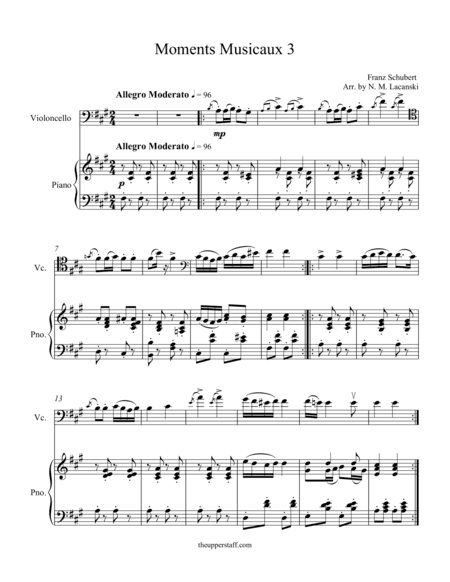 Moments Musicaux 3 (arr. Nick Lacanski)