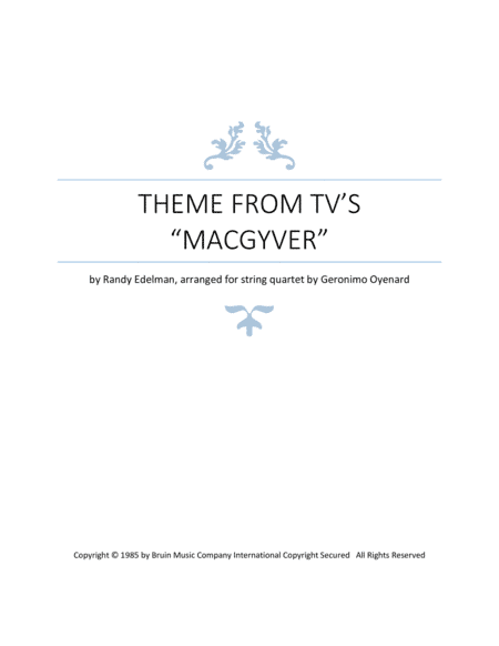 Macgyver - Theme (arr. Geronimo Oyenard)