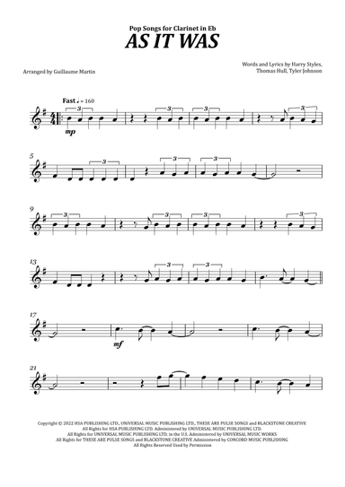 As It Was (arr. Guillaume Martin)