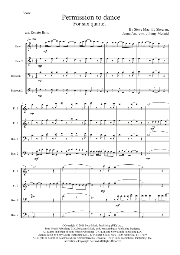 Permission To Dance (arr. Renato Brito)