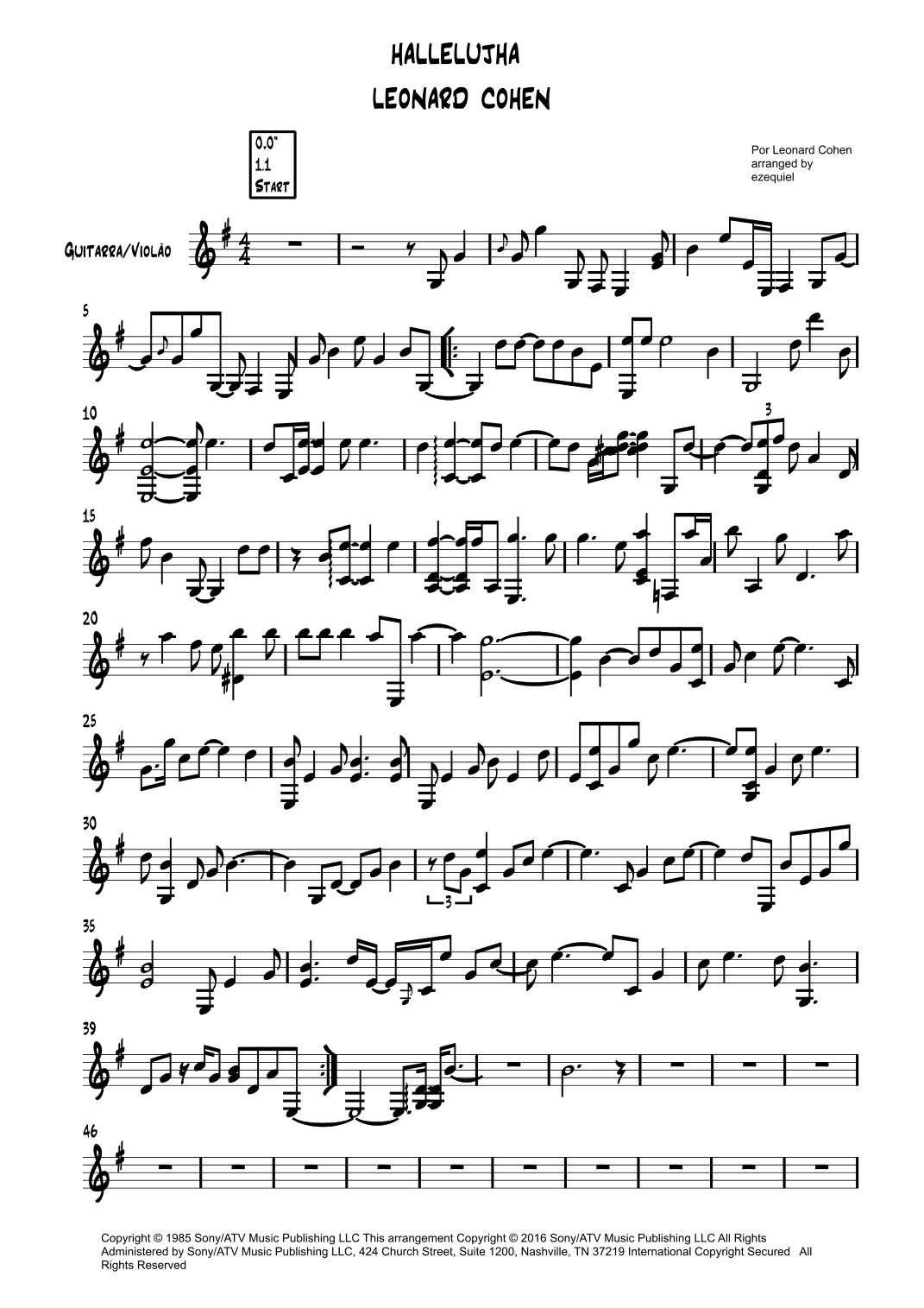 Hallelujah (arr. by Ezequiel zeferino edição)