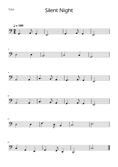 Silent Night - Tuba Solo w/ Piano (arr. Ygor Nunes)