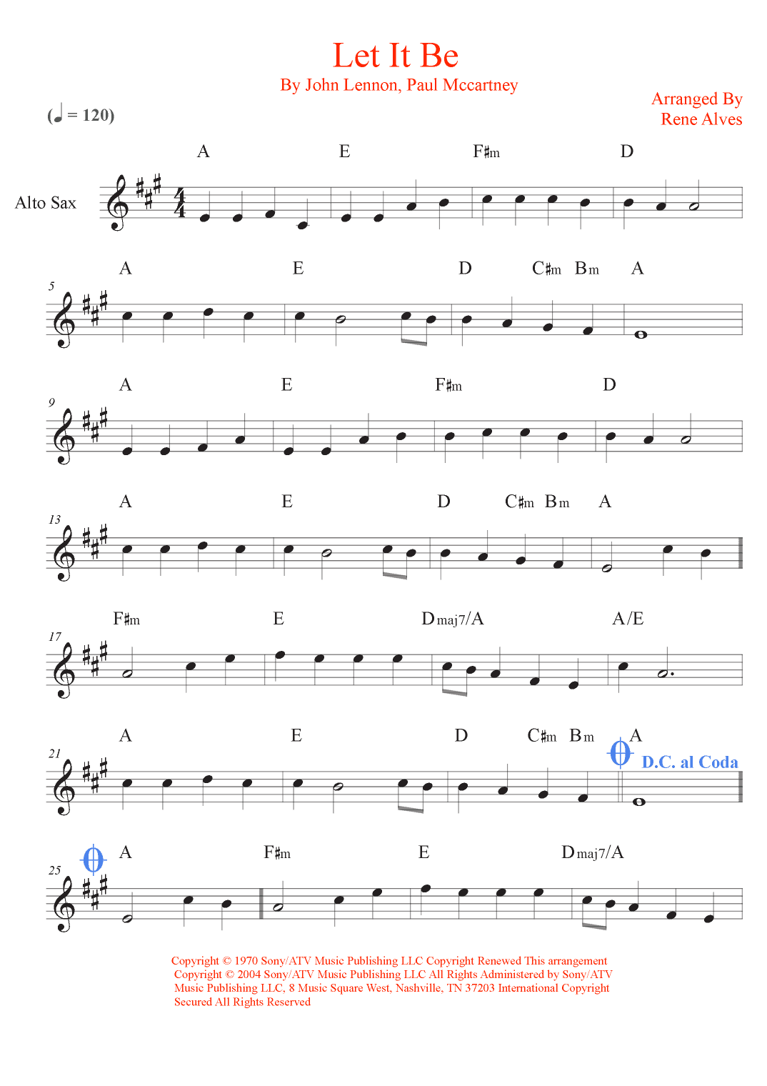 Let It Be (arr. Rene Alves)