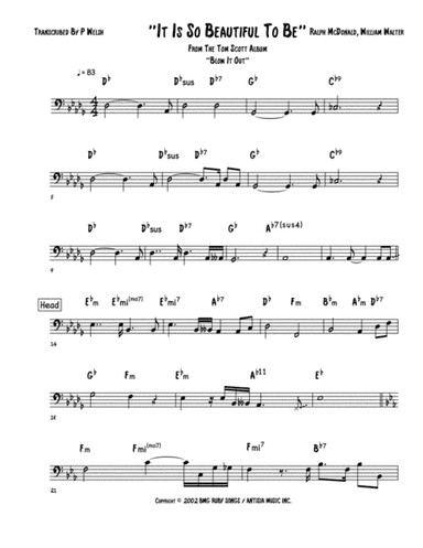 It Is So Beautiful To Be (arr. Accubass)