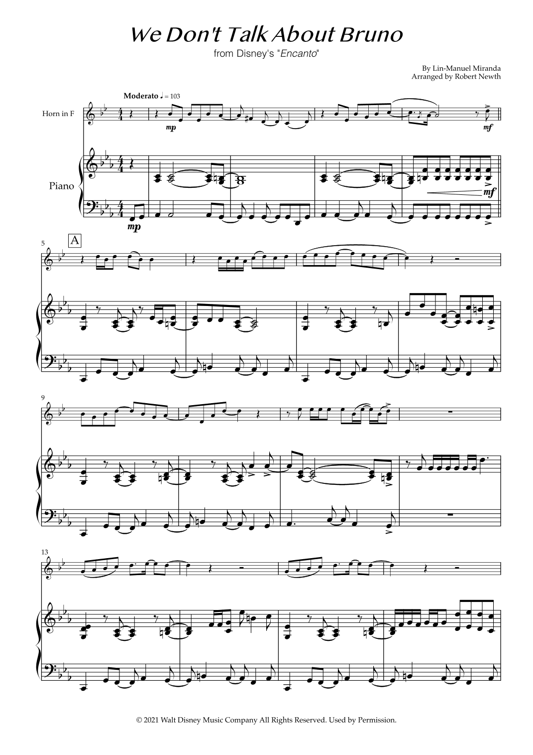 We Don't Talk About Bruno (arr. Robert Newth)