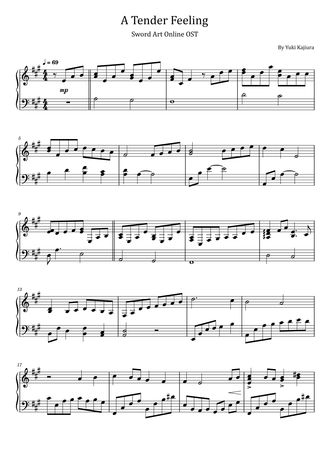 A Tender Feeling (arr. poon)