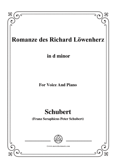 Schubert-Romanze des Richard Löwenherz,Op.86(D.907),in d minor,for Voice&Piano (arr. MSM)