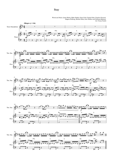 Stay (arr. Tomaž Nedoh)