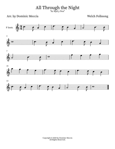 All Through the Night ("Ar Hyd y Nos") (arr. Dominic Meccia)