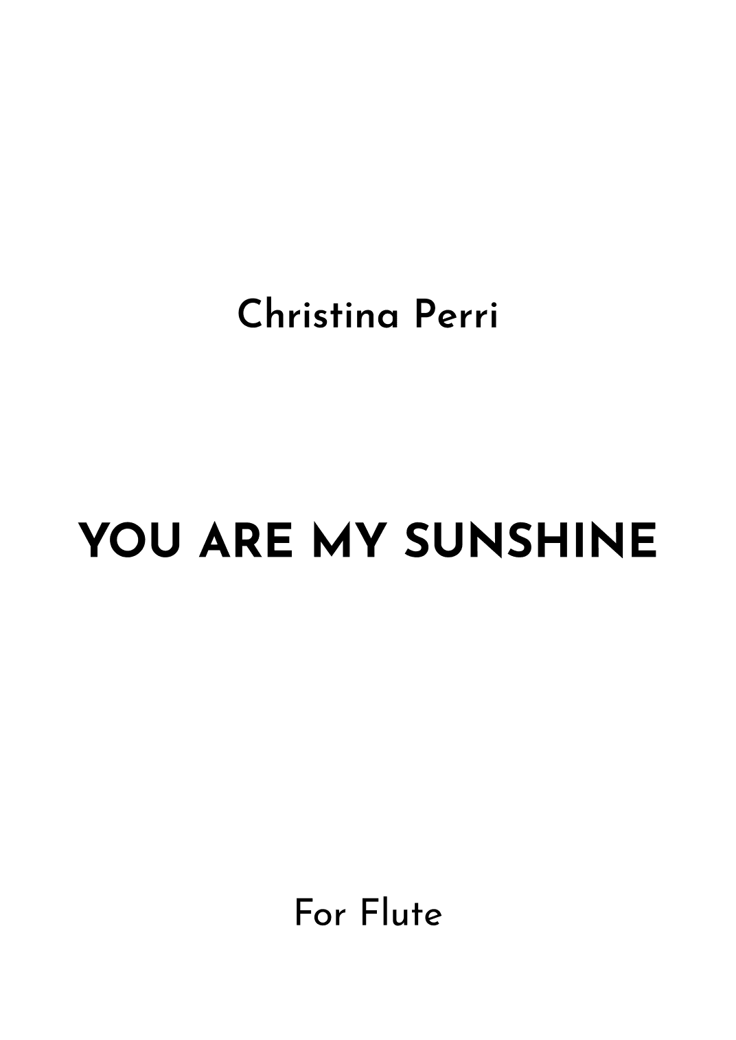 You Are My Sunshine (arr. Jireh J.)