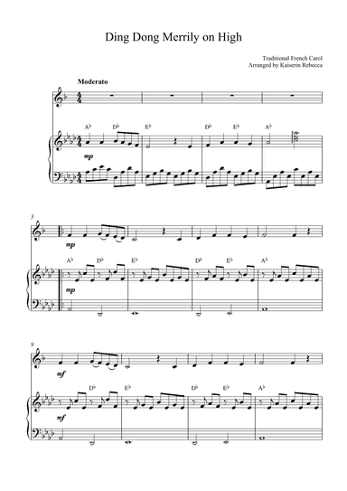 Ding Dong Merrily on High (arr. Kaiserin Rebecca)