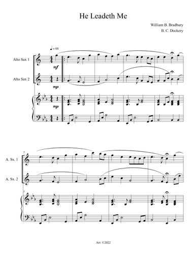 He Leadeth Me (Alto Sax Duet with Piano Accompaniment) (arr. B. C. Dockery)