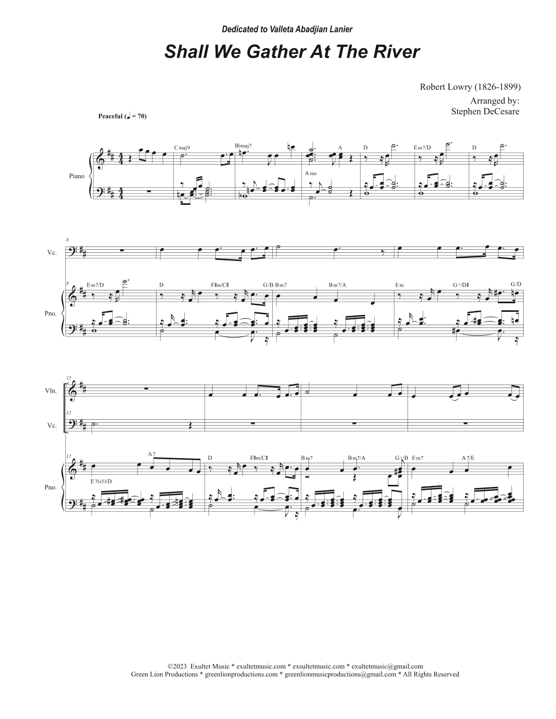 Shall We Gather At The River (Duet for Violin and Cello) (arr. Stephen DeCesare)