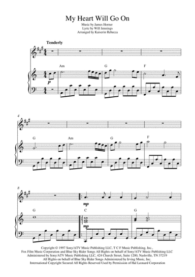 My Heart Will Go On (Love Theme from Titanic) (arr. Kaiserin Rebecca)