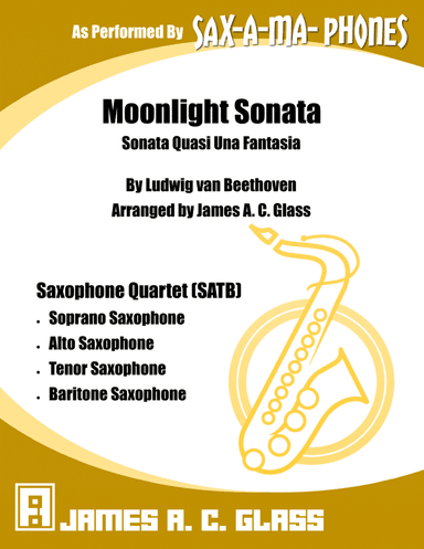 Moonlight Sonata (Beethoven) - Saxophone Quartet (SATB) (arr. James A. C. Glass)