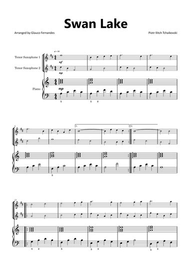 Swan Lake - Tenor Saxophone Duet with Piano (arr. Glauco Fernandes)